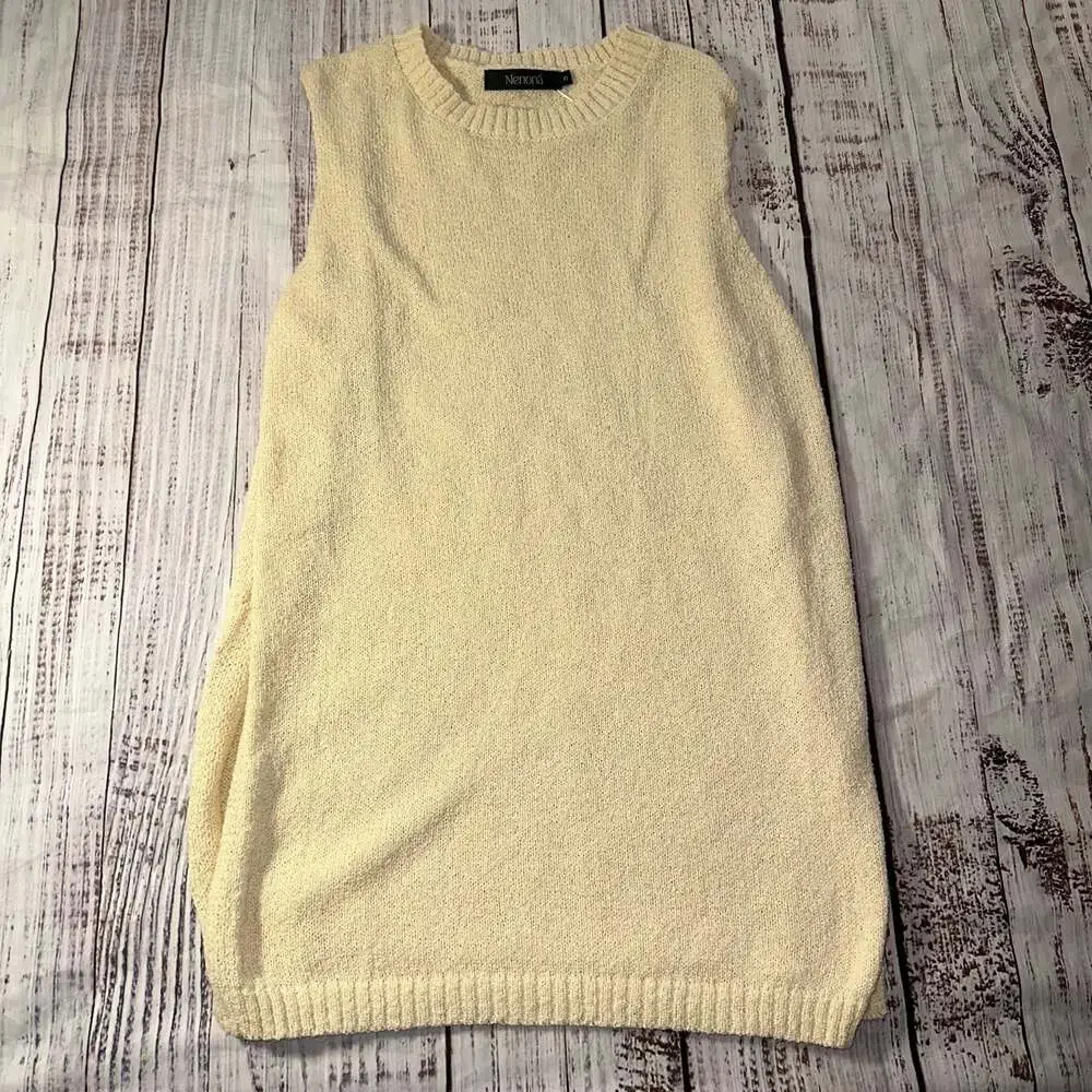 Nenoná Sleeveless Cream Knit Tank Top-S